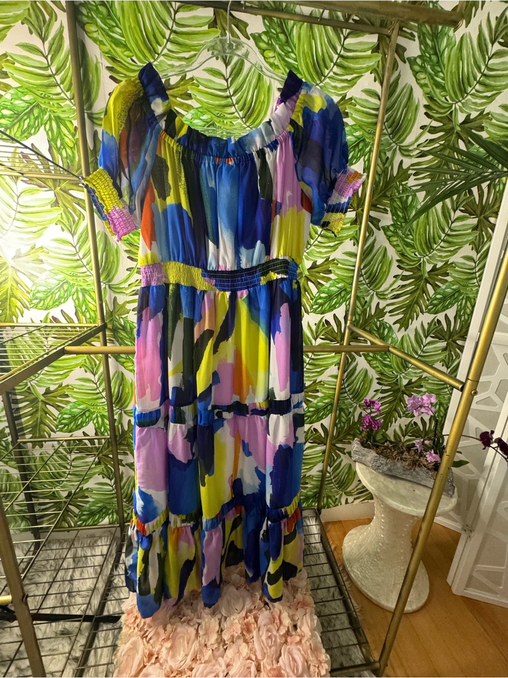Her Destiny Light Blue Maxi Dress with Navy Accents